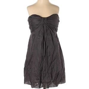 J Crew Dress Strapless Sweetheart charcoal grey 2